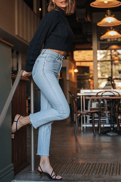 Knitted Cropped Sweater