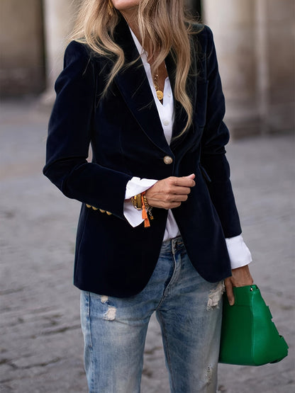 Women's Autumn and Winter Fashion Velvet Blazer