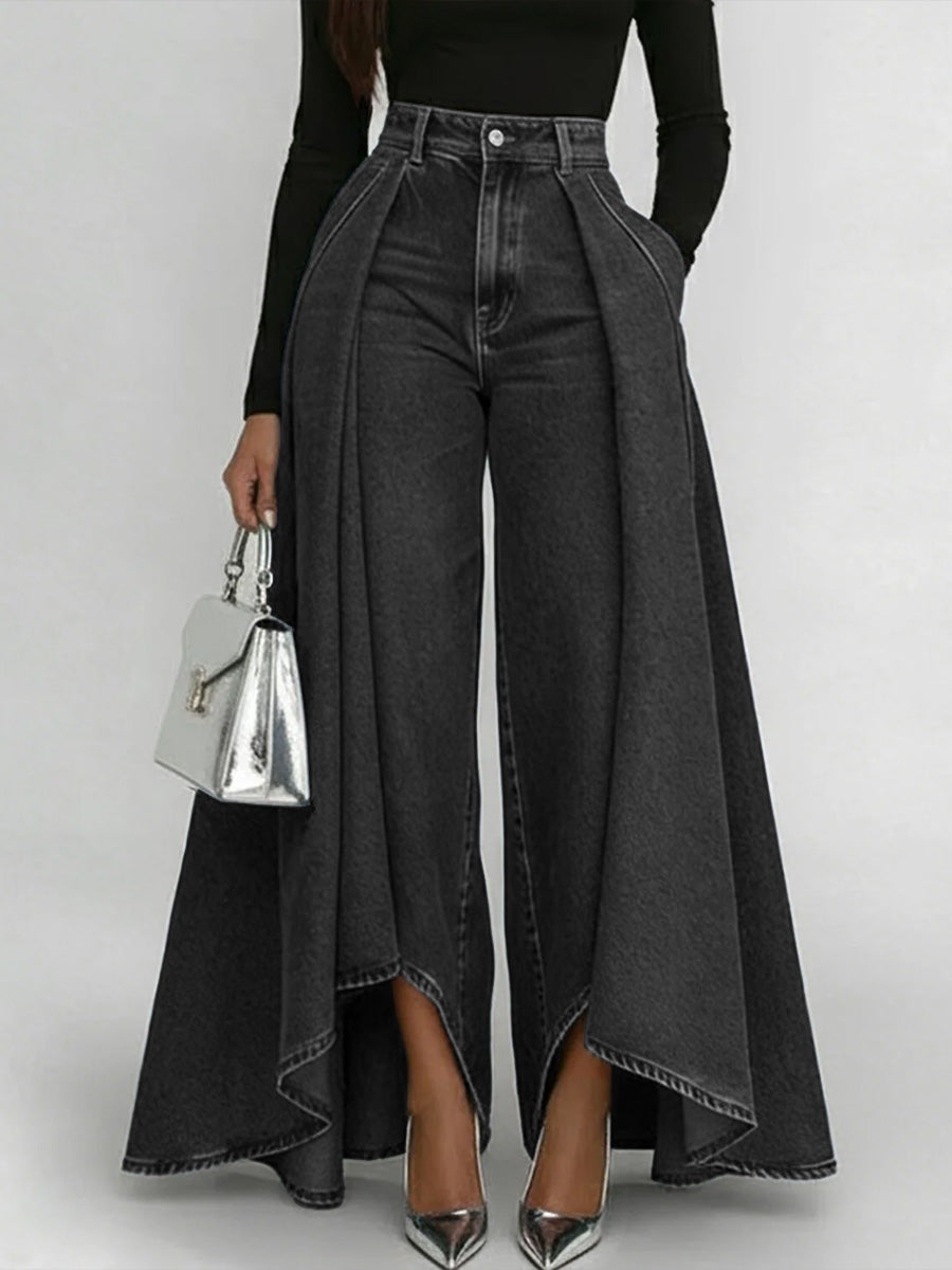 Women's High-Waisted Relaxed Wide-Leg Jeans – Effortless Everyday Comfort