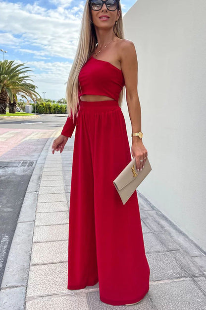 Desert Dancer One Shoulder Wide Leg Pants Suit