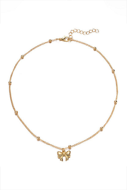 Bowknot Pendant Alloy Fashionable Necklace