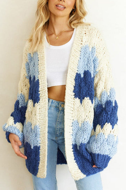 Blue Wave Gradient Knit Cardigan
