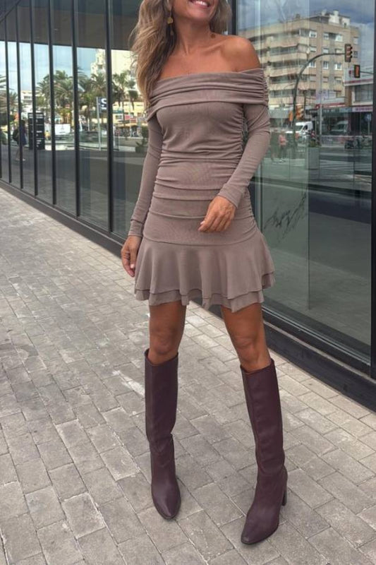 LALI taupe, short dress