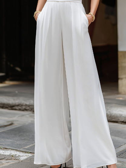 Sleeveless Panelled Bodice Wide-Leg Tailored Jumpsuit