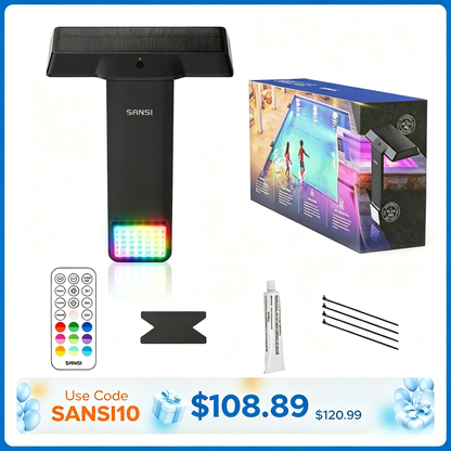 Solar RGB LED Pool Light with Remote Control
