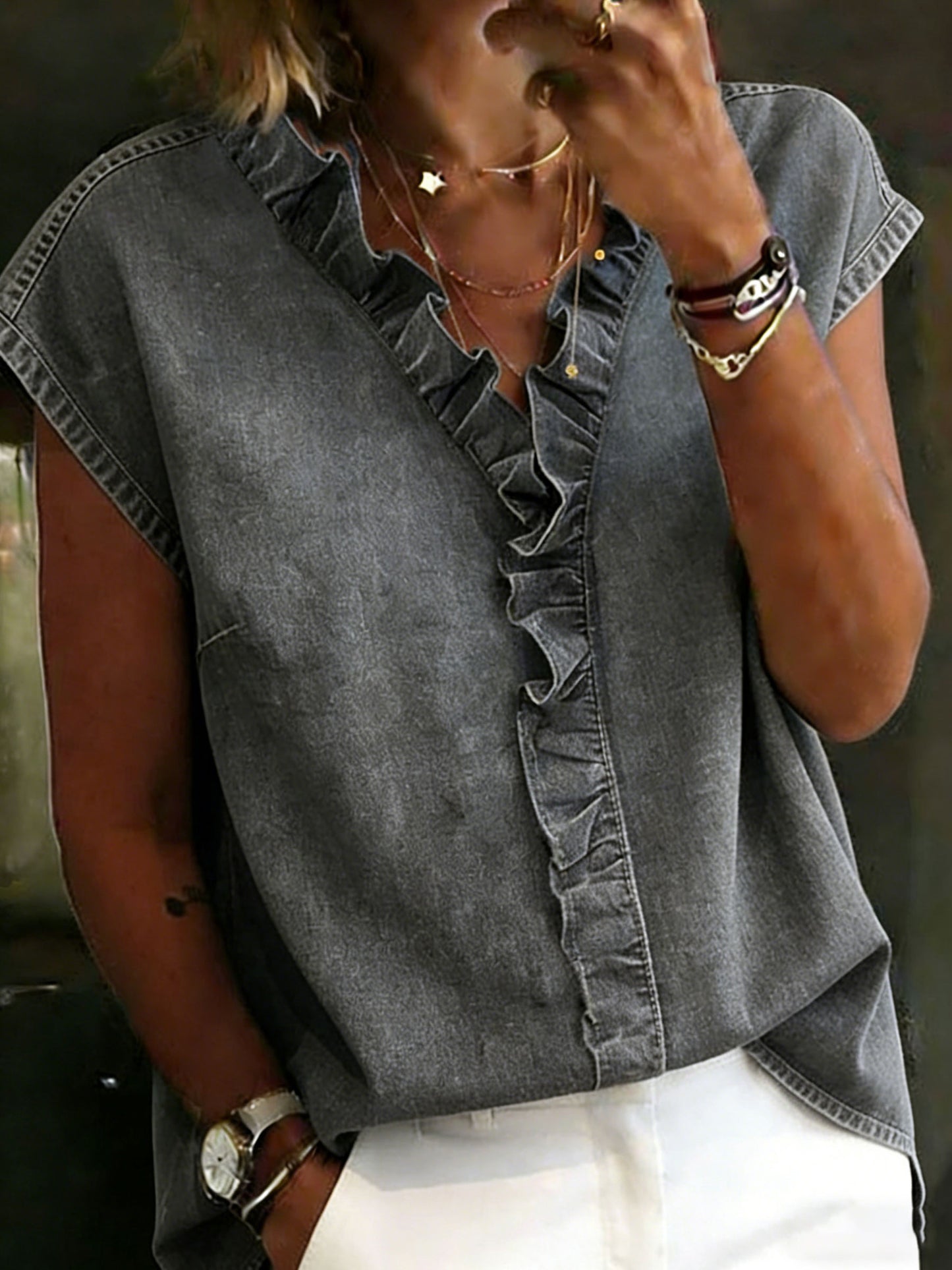 Women's Casual Denim Cotton Shirt