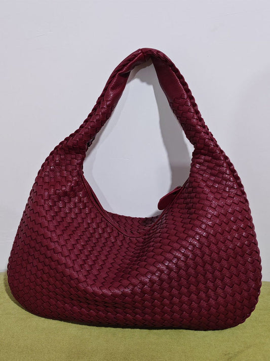 Women's Fashionable Leather Woven Bag MDA0844H2Y