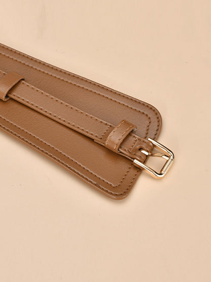 Women's Fashionable Imitation Leather Harness Wide Belt MDA0168H9Y