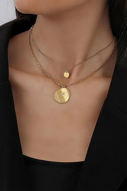 Double-Layer Circle Pendant Necklace