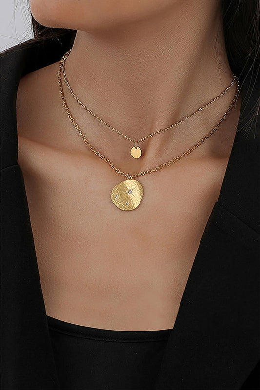 Double-Layer Circle Pendant Necklace
