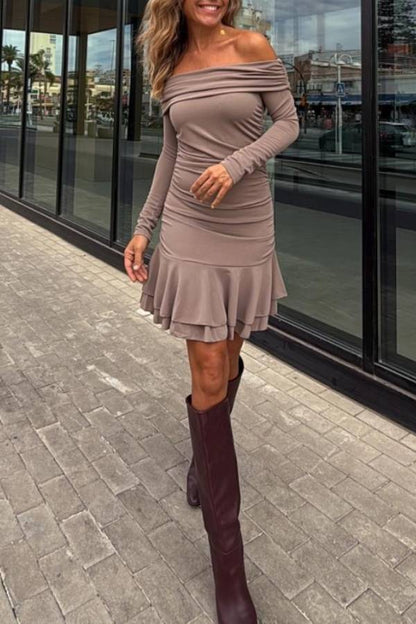 LALI taupe, short dress