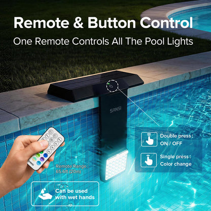 Solar RGB LED Pool Light with Remote Control