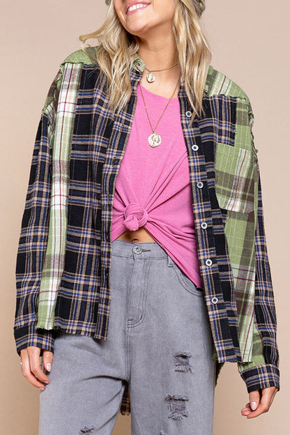 Check Single-breasted Button Casual Shirt