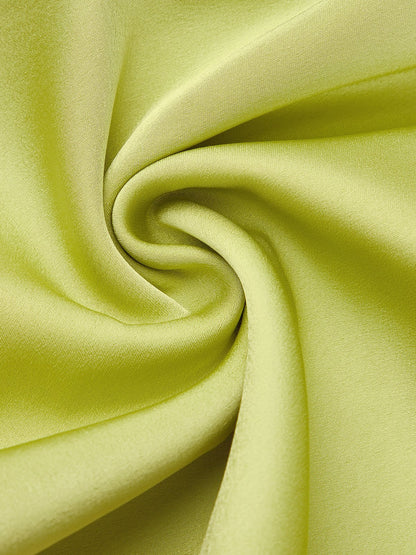 Green Satin Floral Embroidery Cap Sleeve Slit Sheath Maxi Dress