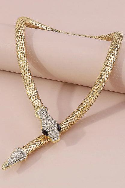 Fashion Rhinestone Snake Alloy Necklace