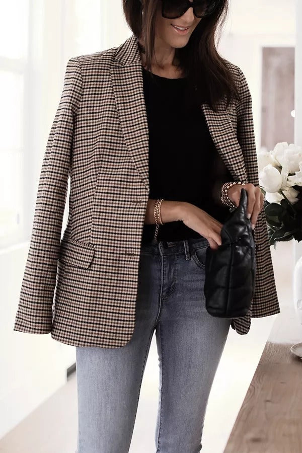 Boss Up Plaid Boyfriend Blazer