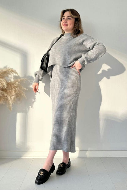 Short Sweater Knit Dress Set