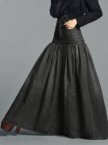 Casual Maxi Denim Skirt