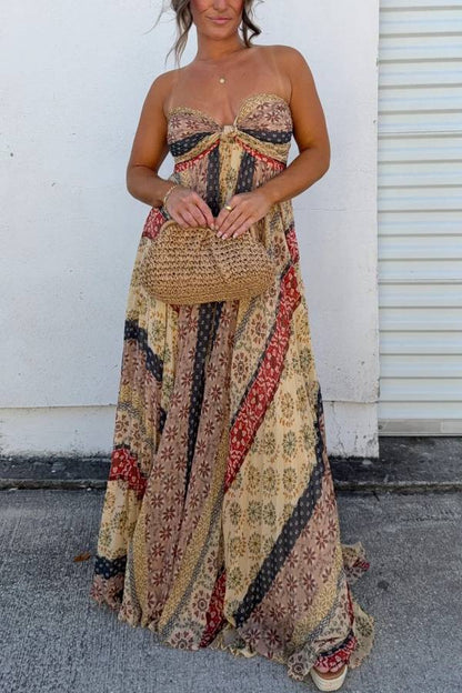 Allure Maxi Dress Brown Multi