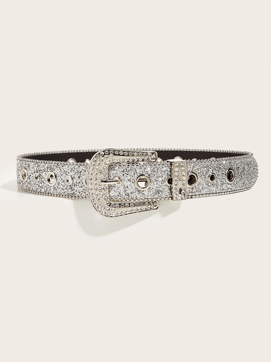 Women's Glamorous Rhinestone - Embellished Buckle Belt MDA1645H3I