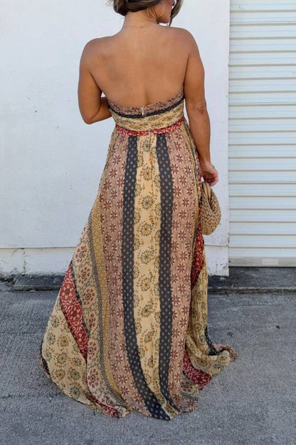 Allure Maxi Dress Brown Multi