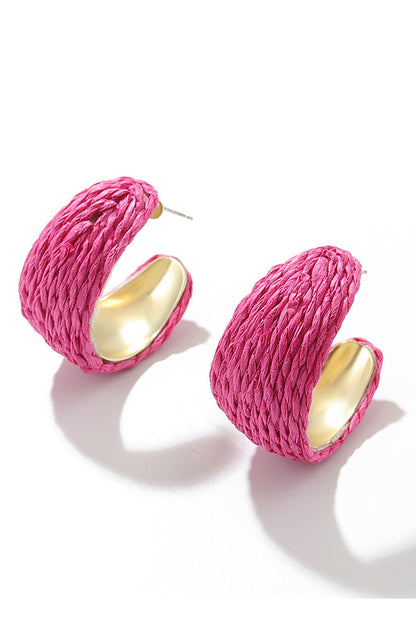 Bohemian Raffia Handwoven Earrings