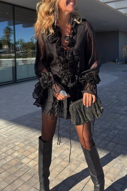 MORGANA blouse + shorts set