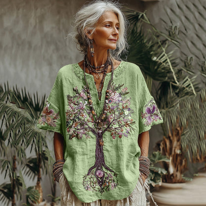 Women's Tree Of Life Floral Art Comfy Shirt 3a04