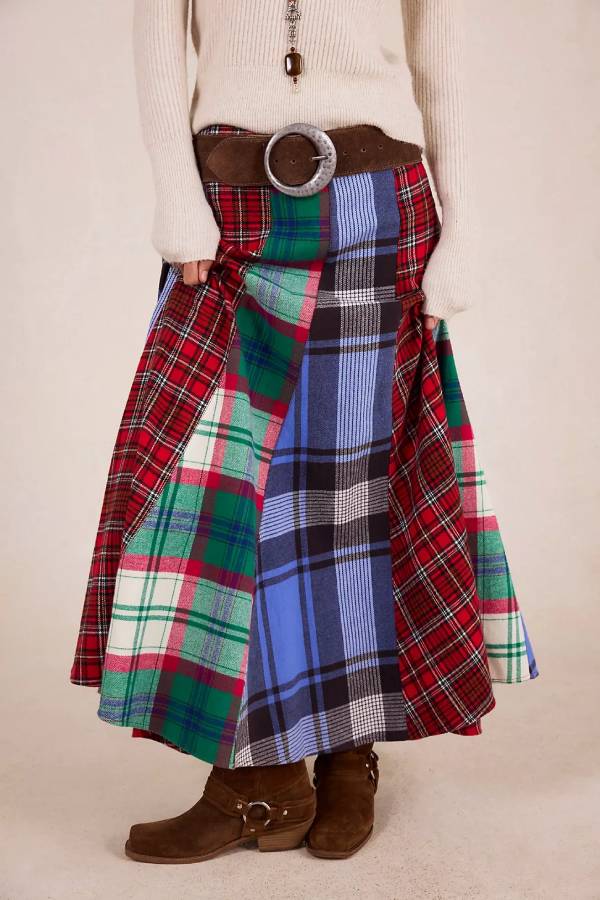 Maizie Plaidwork Maxi Skirt