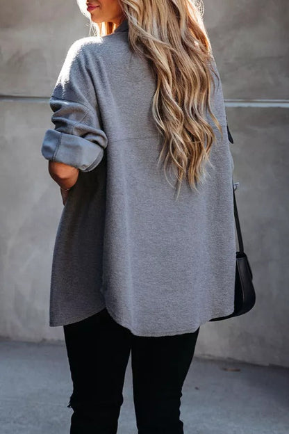 At Its Finest Pocketed Button Down Shacket