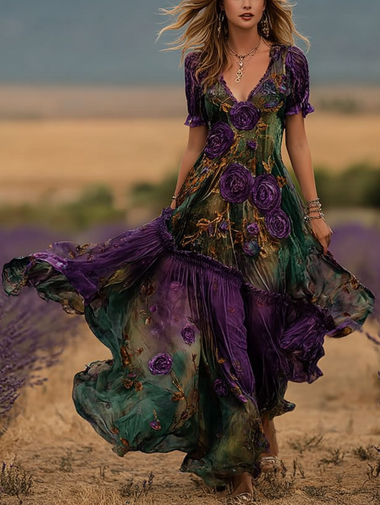 Autumn contrast vintage dress 45db