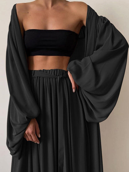 Elegant And Sexy Solid Color Three Piece Set