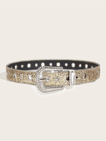 Women's Glamorous Rhinestone - Embellished Buckle Belt MDA1645H3I