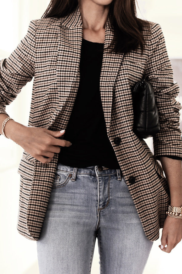 Boss Up Plaid Boyfriend Blazer