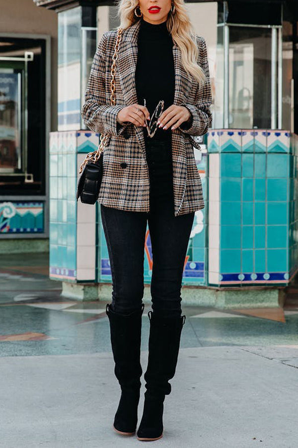 Brown Check Bird Check Coat