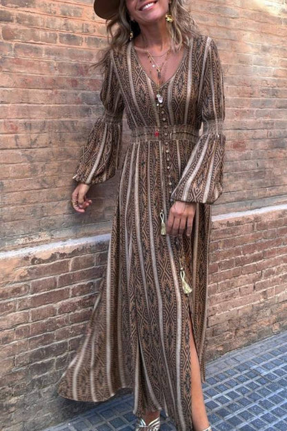 ALBA long dress, taupe