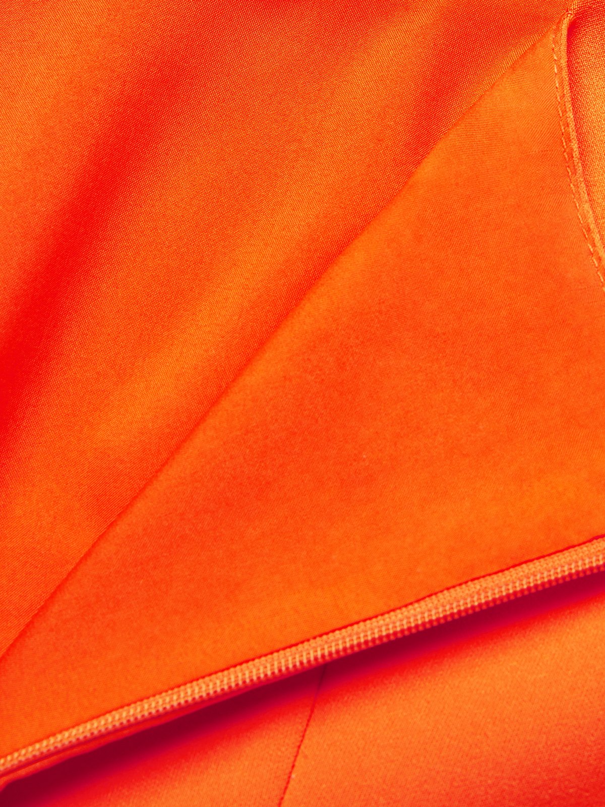 Orange Ombre Pleated Classic Square Neck Sleeveless A-Line Midi Dress