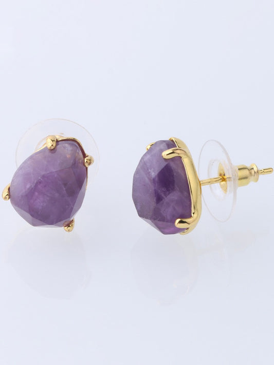 Women's Bohemian Natural Crystal Stone Cut Water Drop Earrings
