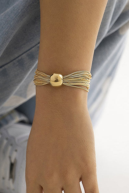 Mental Ball Tiered Chain Punk Necklace Bracelet