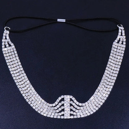 Fashionable and personalized elastic multi-layered rhinestone headband