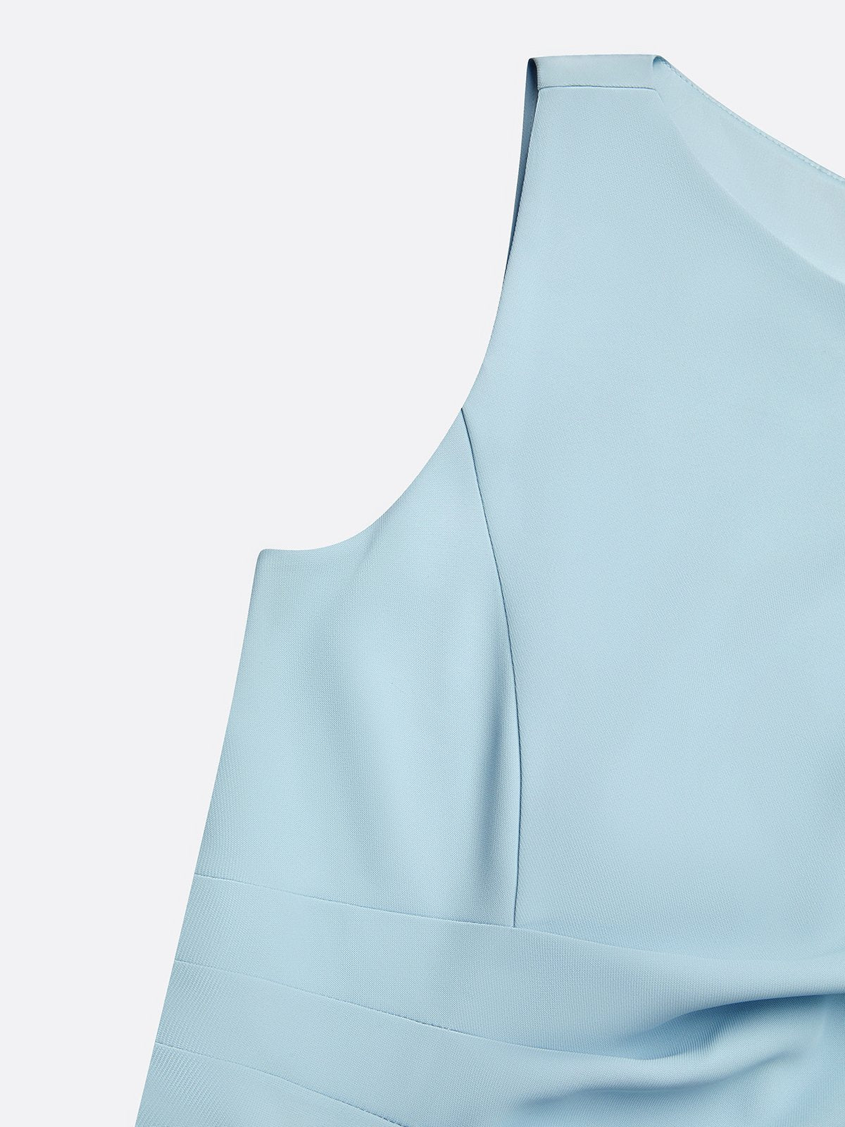 Light Blue 3D Floral Classic Boat Neck Sleeveless Sheath Gown Dress