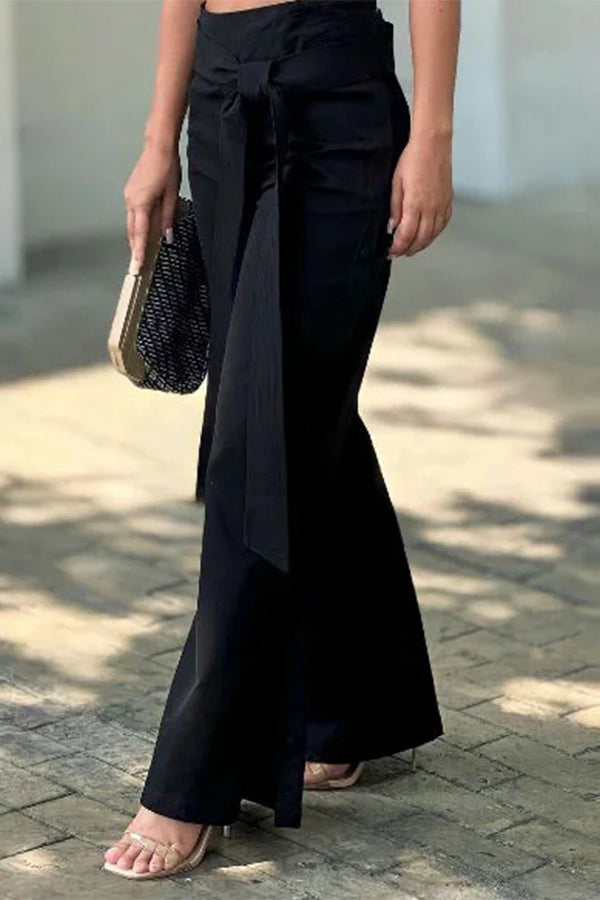 Butterfly sleeve tie solid color two piece set