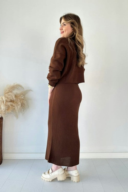 Short Sweater Knit Dress Set