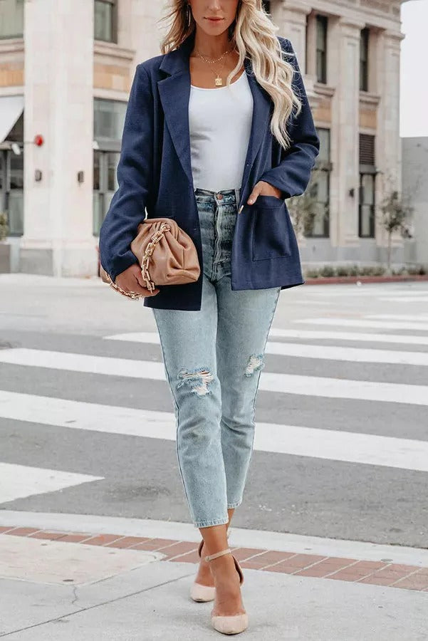 Effortless Dreaming Pocketed Blazer