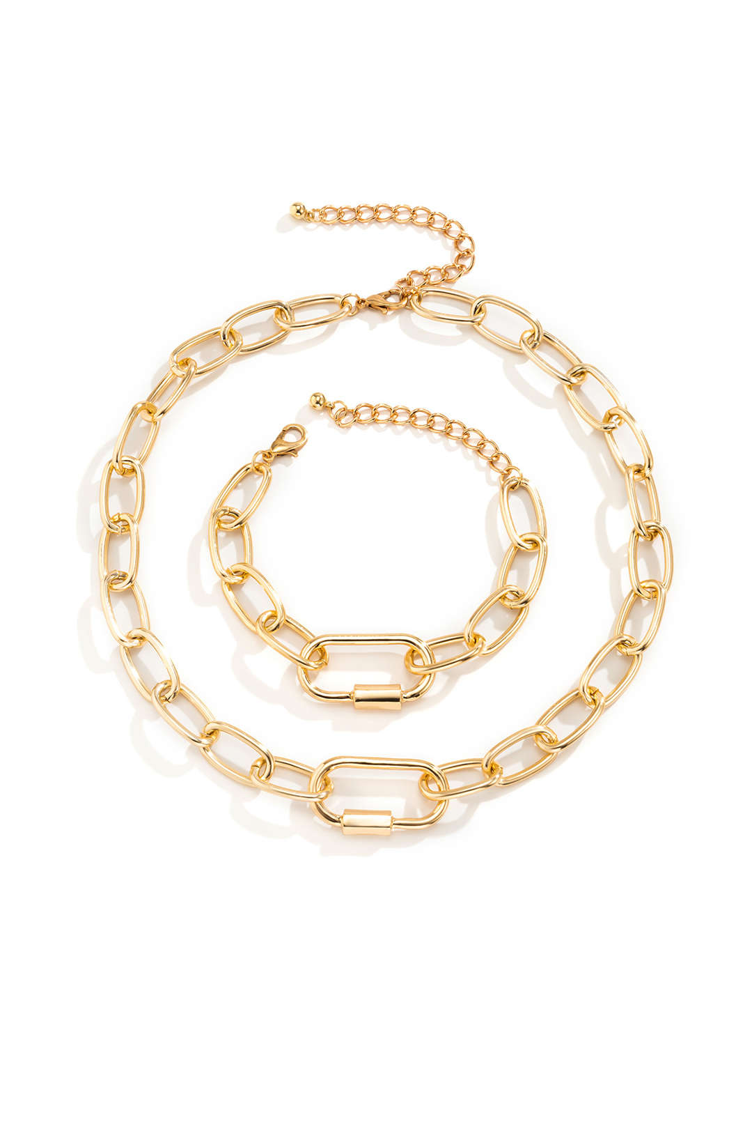 Chain Necklace And Bracelet Set