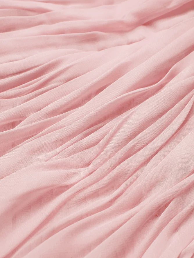 Pink Removable 3D Floral Chiffon One Shoulder Sleeveless Sheath Gown Dress