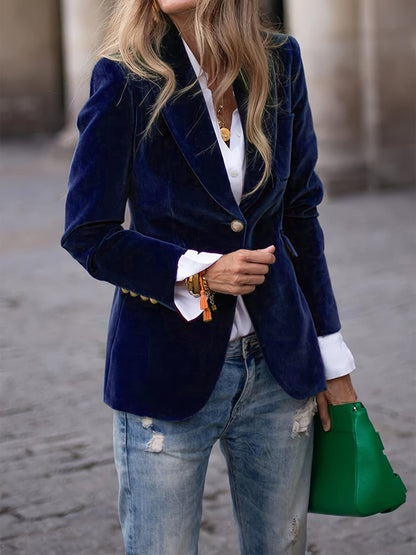 Women's Autumn and Winter Fashion Velvet Blazer