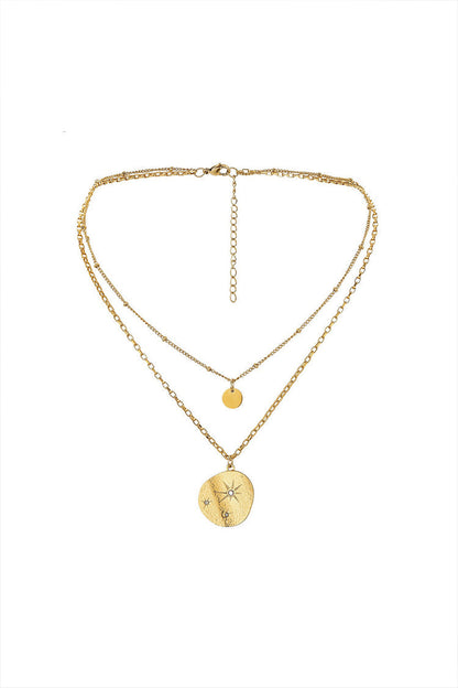 Double-Layer Circle Pendant Necklace