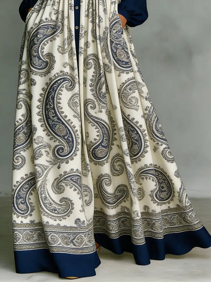 Women's Retro Floral Art Elegant Romantic Casual Vacation Maxi Dress