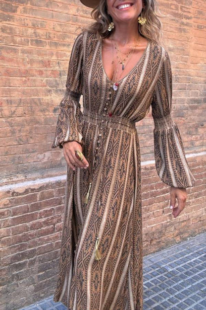 ALBA long dress, taupe